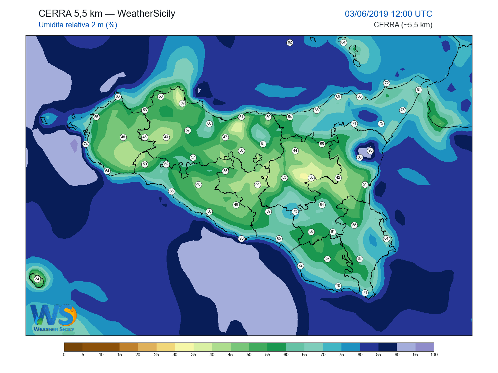 Umidità relativa 2 m · 2019060312