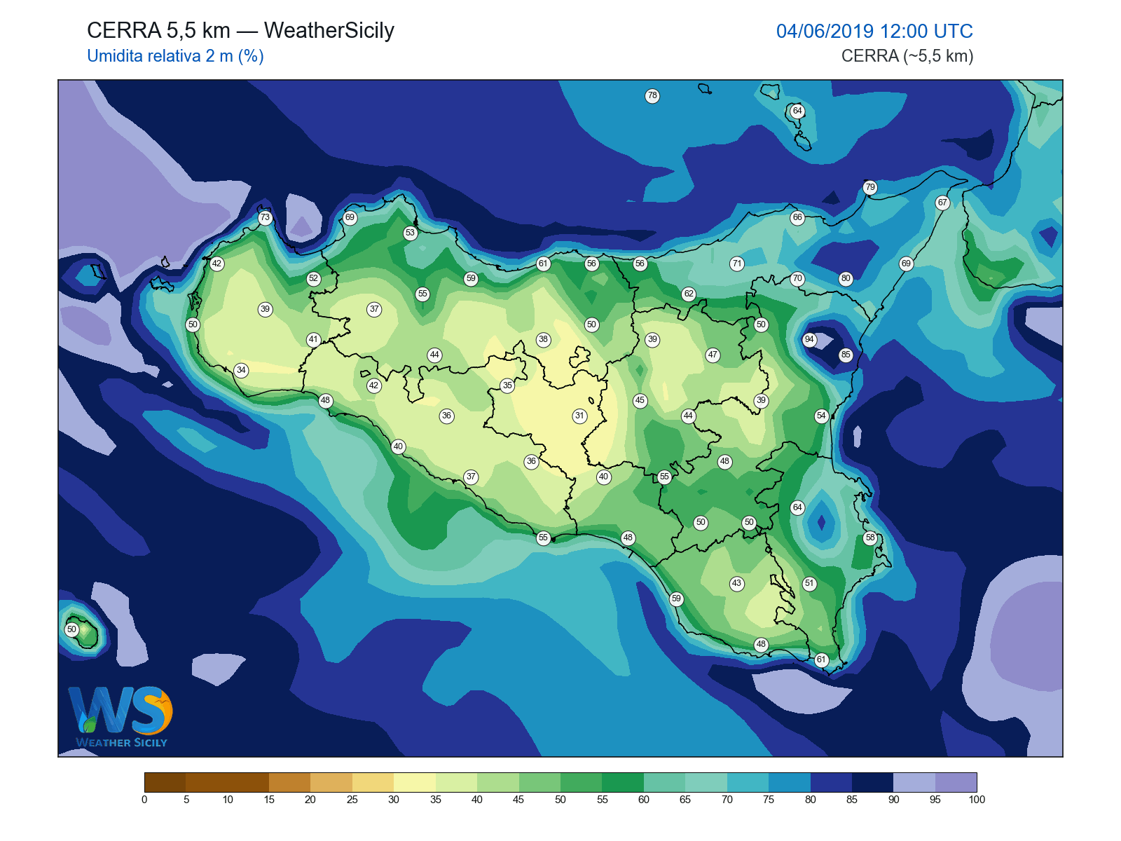 Umidità relativa 2 m · 2019060412