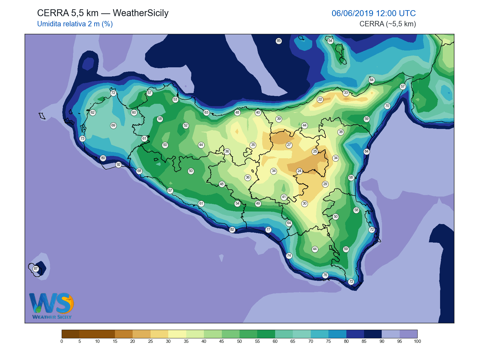 Umidità relativa 2 m · 2019060612