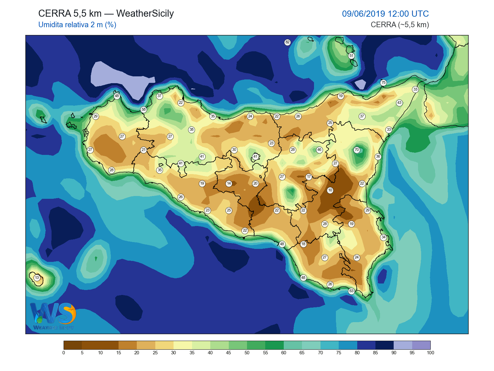 Umidità relativa 2 m · 2019060912