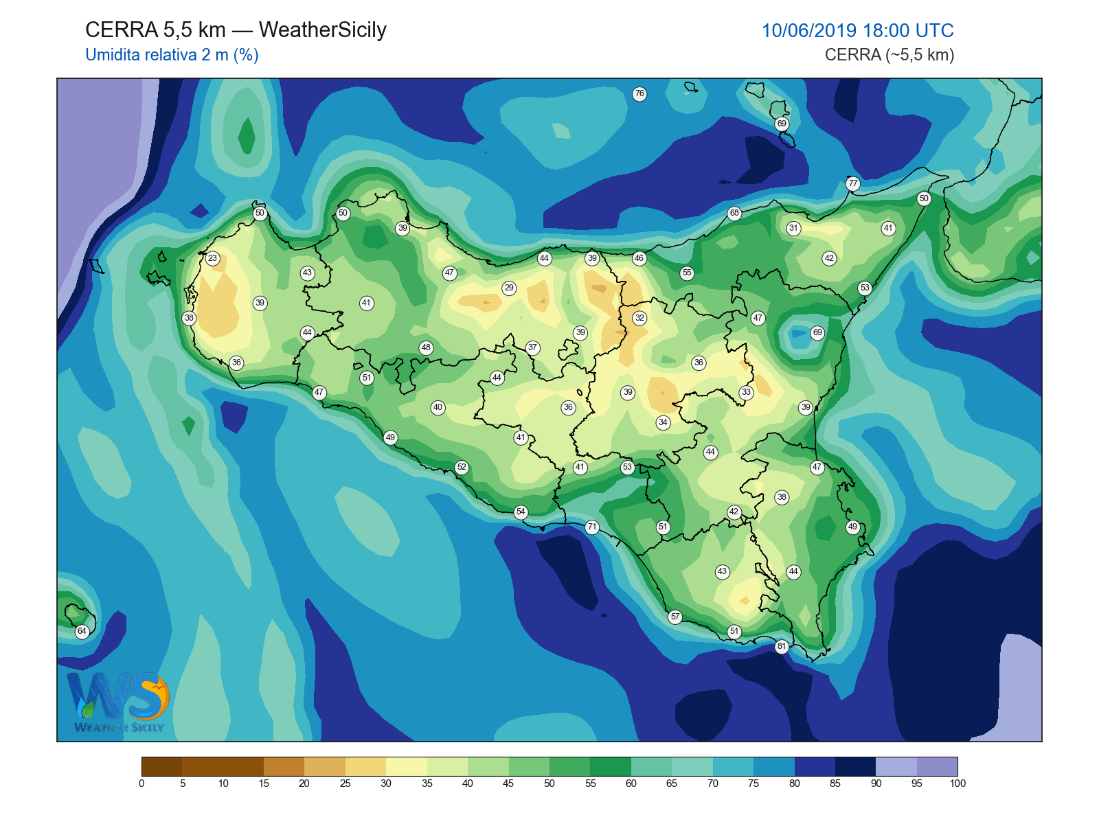 Umidità relativa 2 m · 2019061018