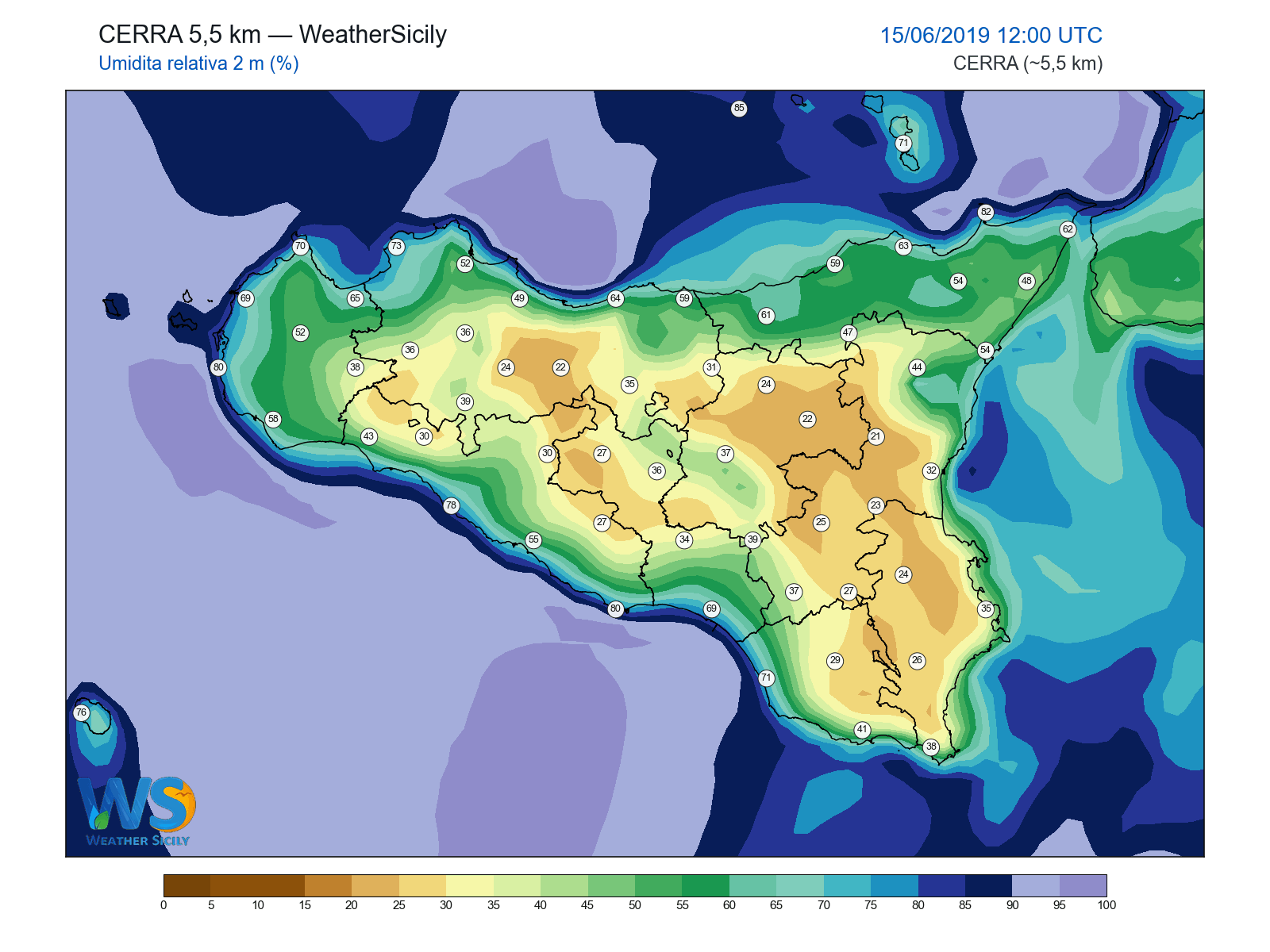 Umidità relativa 2 m · 2019061512
