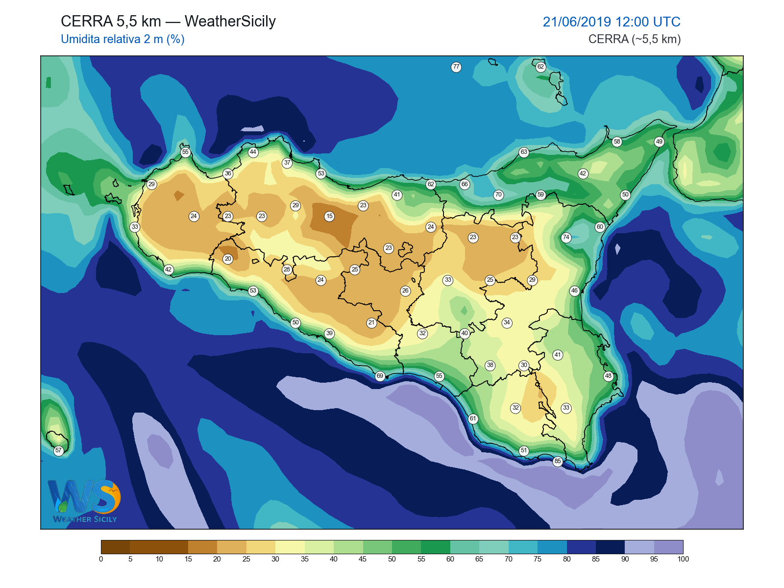 Umidità relativa 2 m · 2019062112