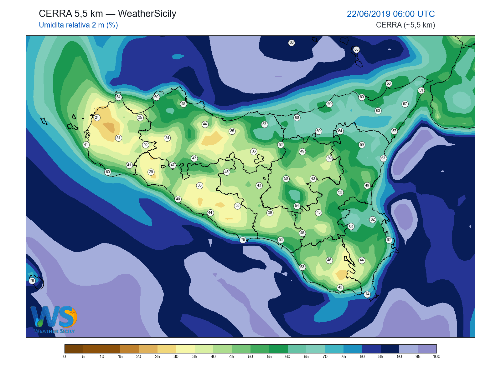 Umidità relativa 2 m · 2019062206