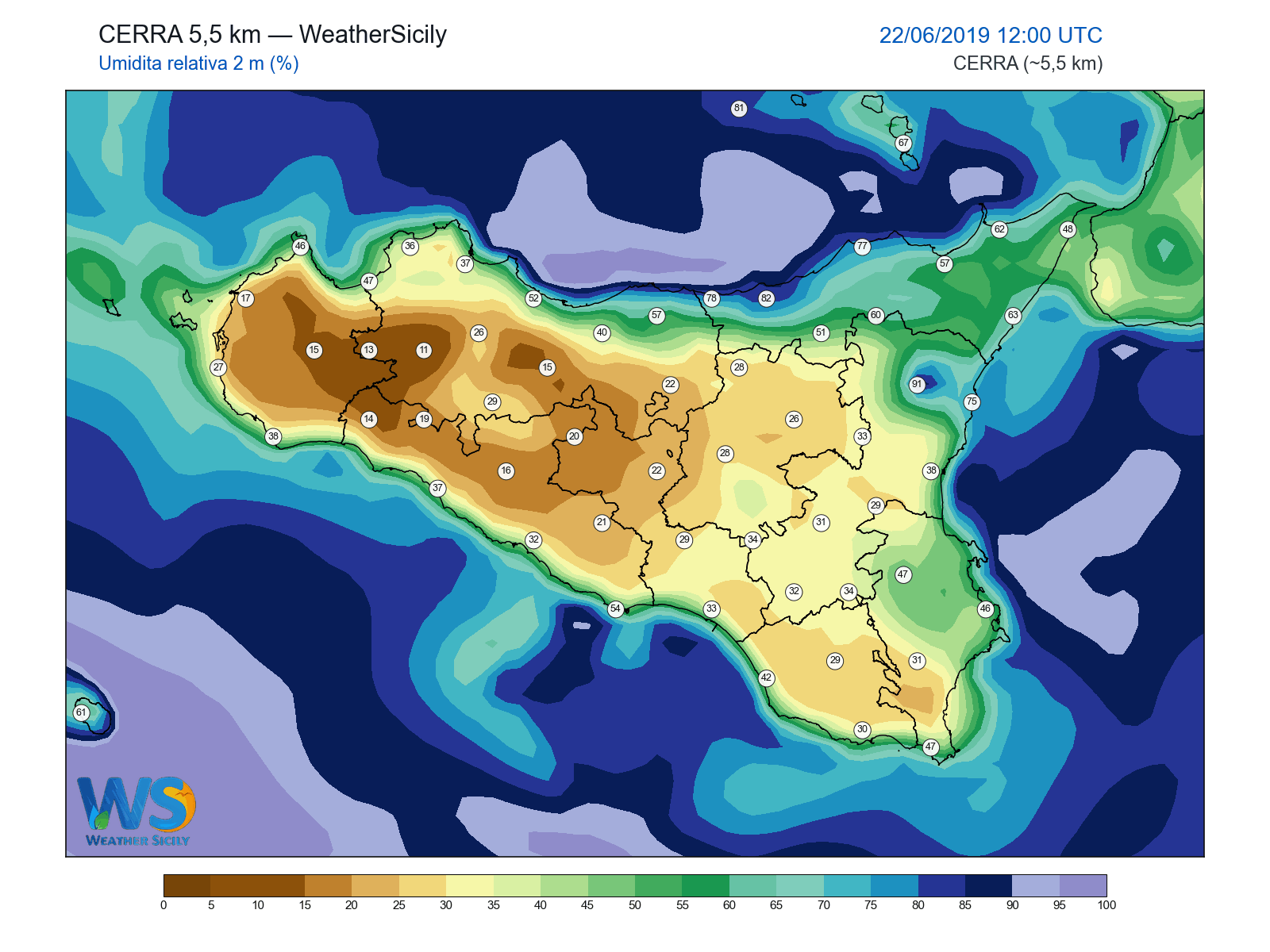 Umidità relativa 2 m · 2019062212