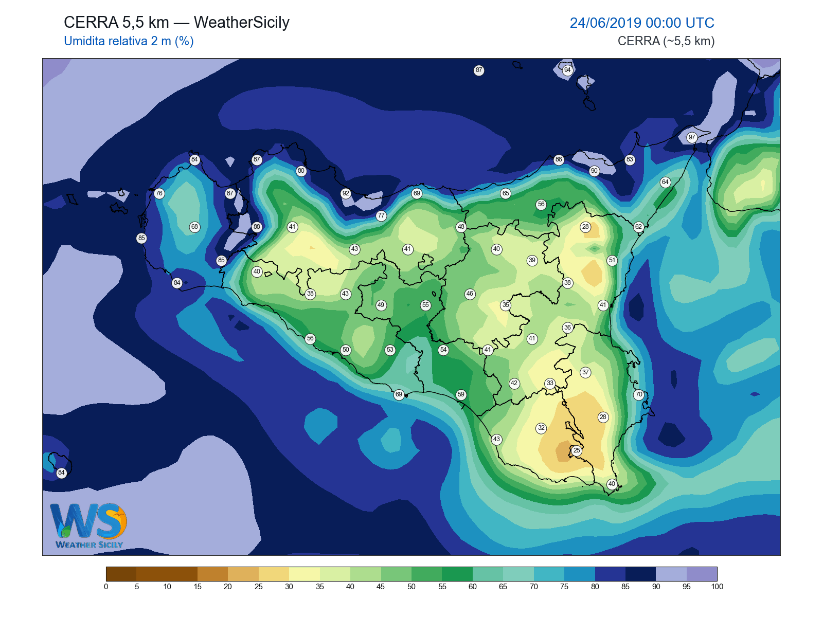 Umidità relativa 2 m · 2019062400