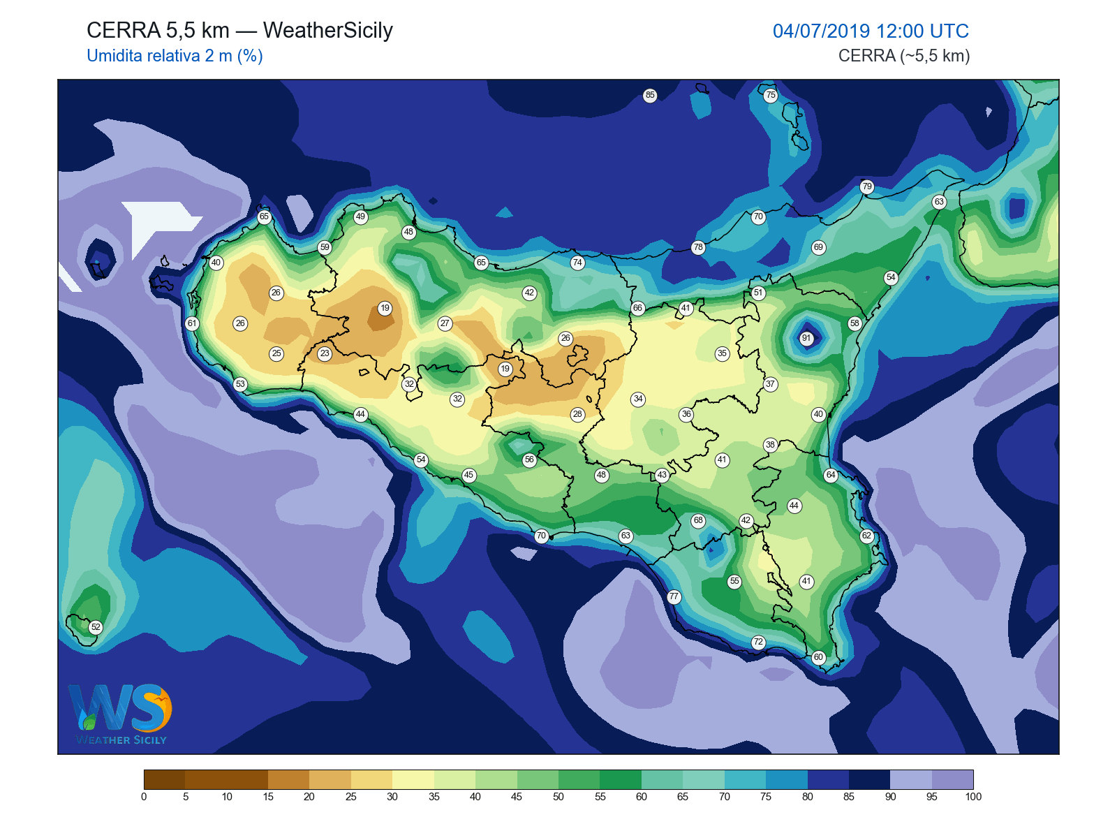 Umidità relativa 2 m · 2019070412