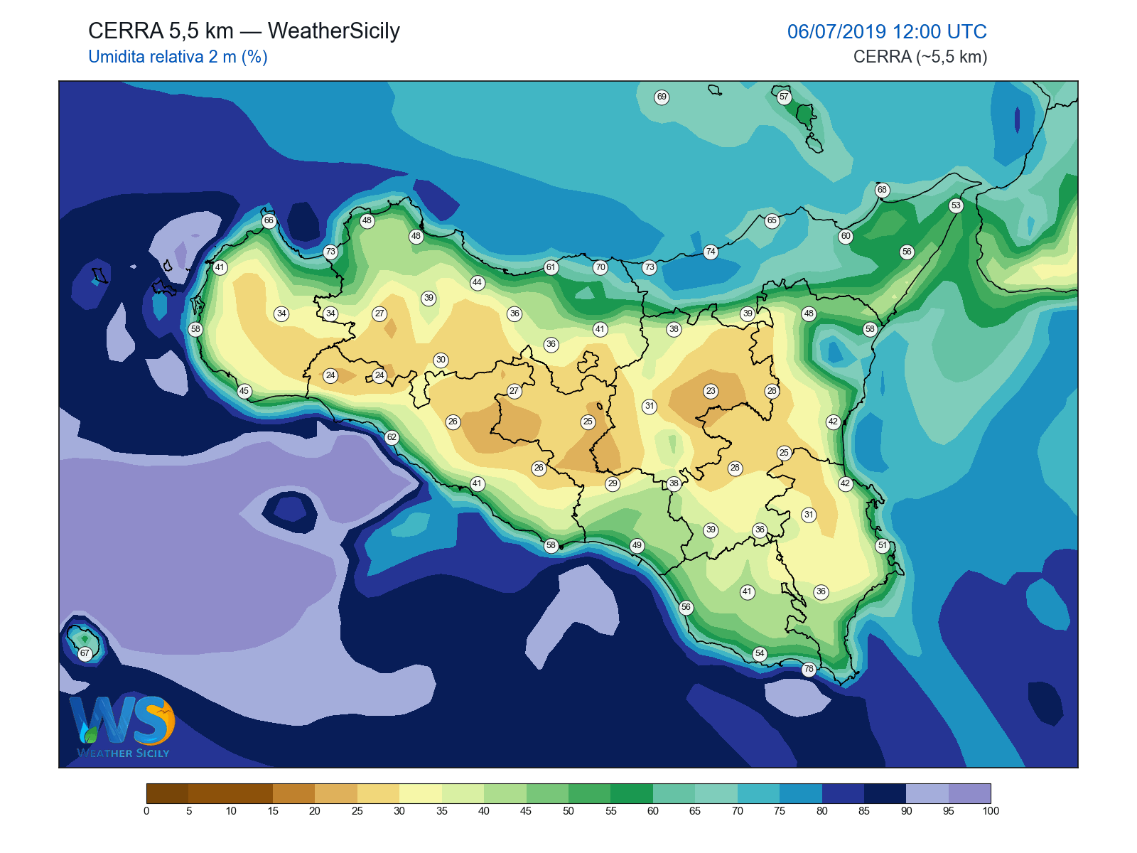 Umidità relativa 2 m · 2019070612