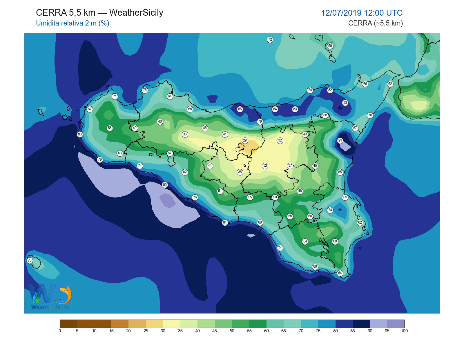 Umidità relativa 2 m · 2019071212