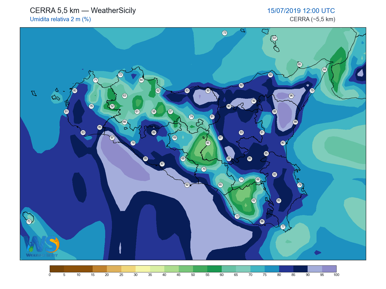 Umidità relativa 2 m · 2019071512