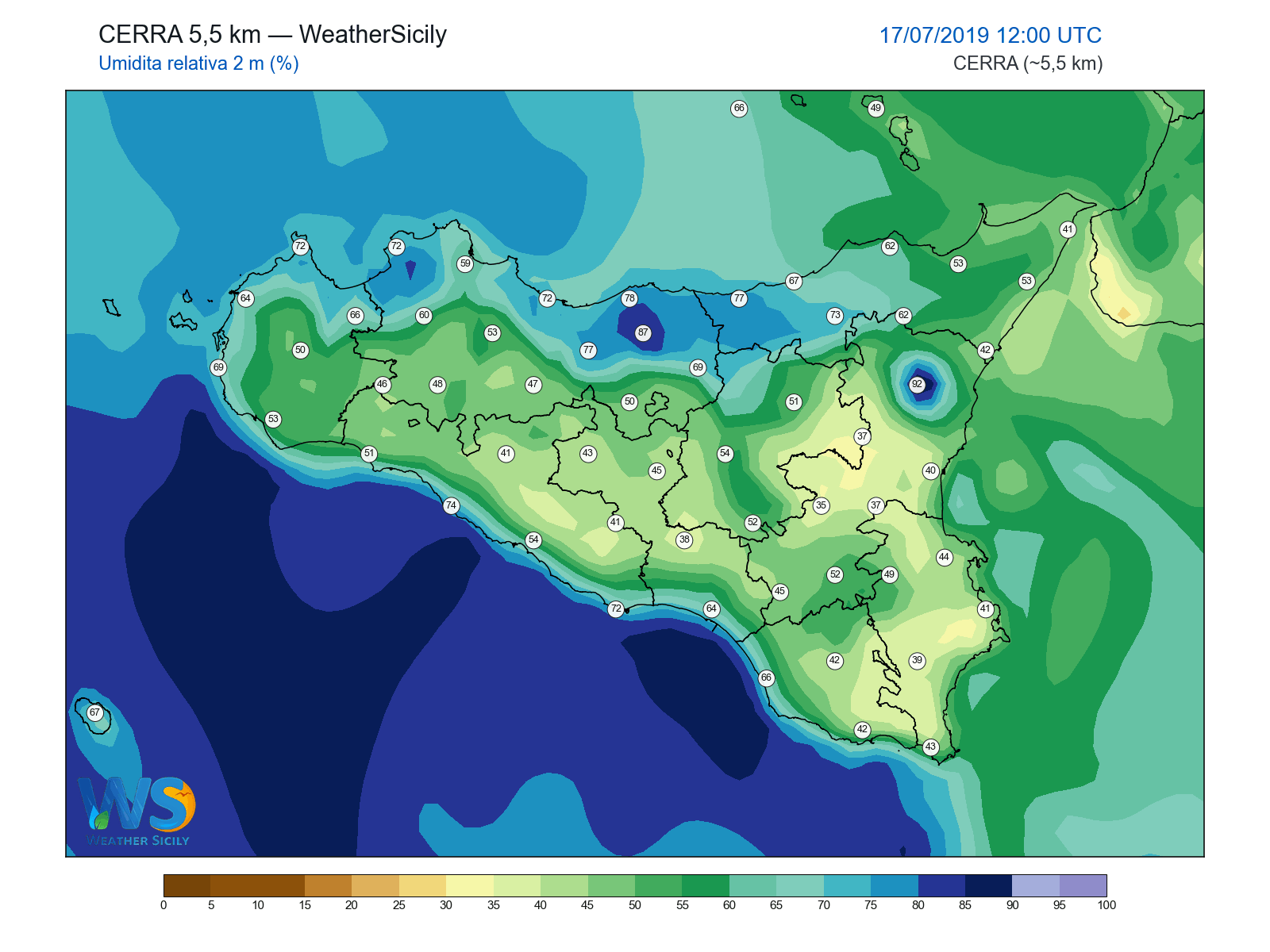 Umidità relativa 2 m · 2019071712