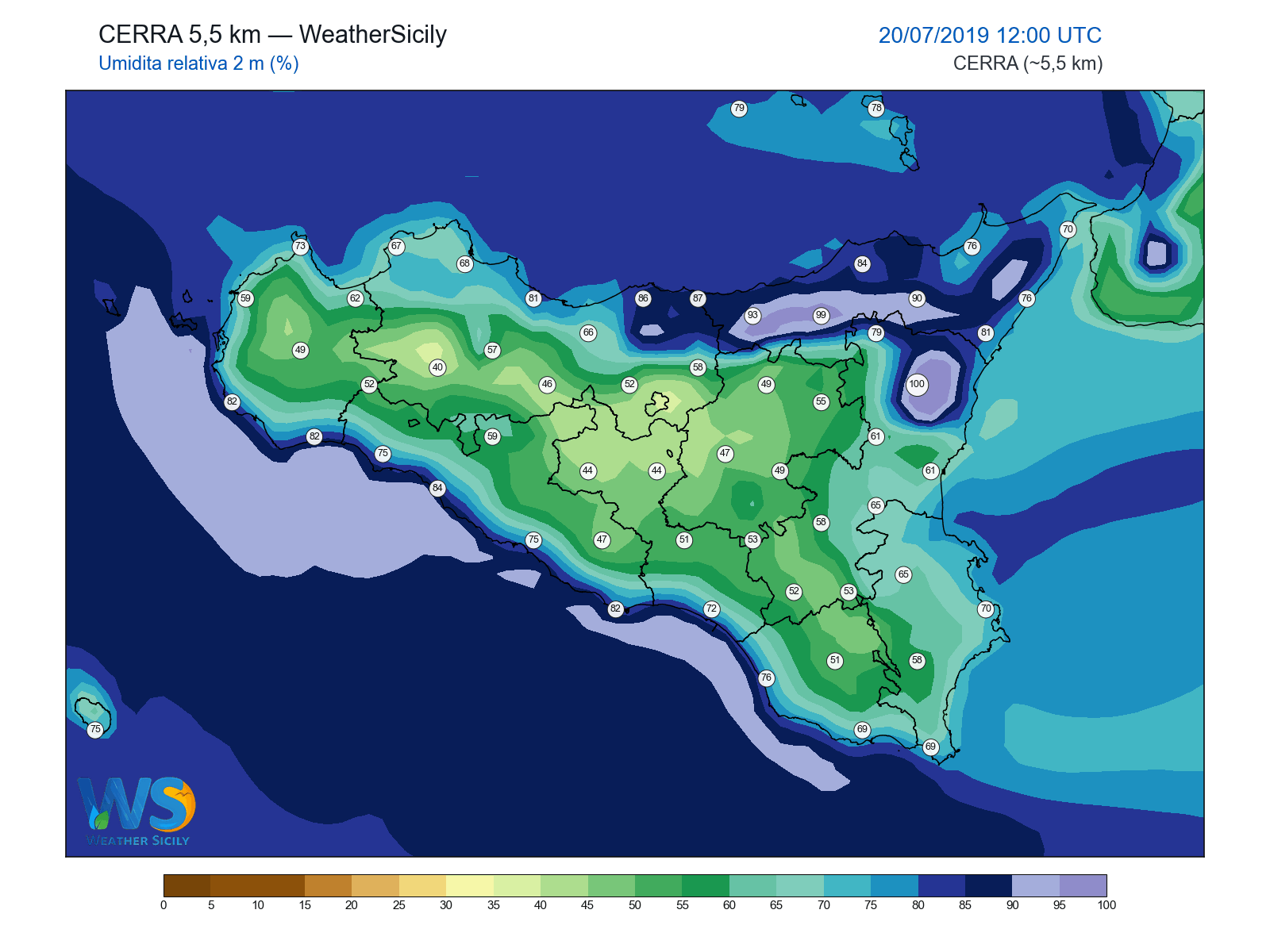 Umidità relativa 2 m · 2019072012