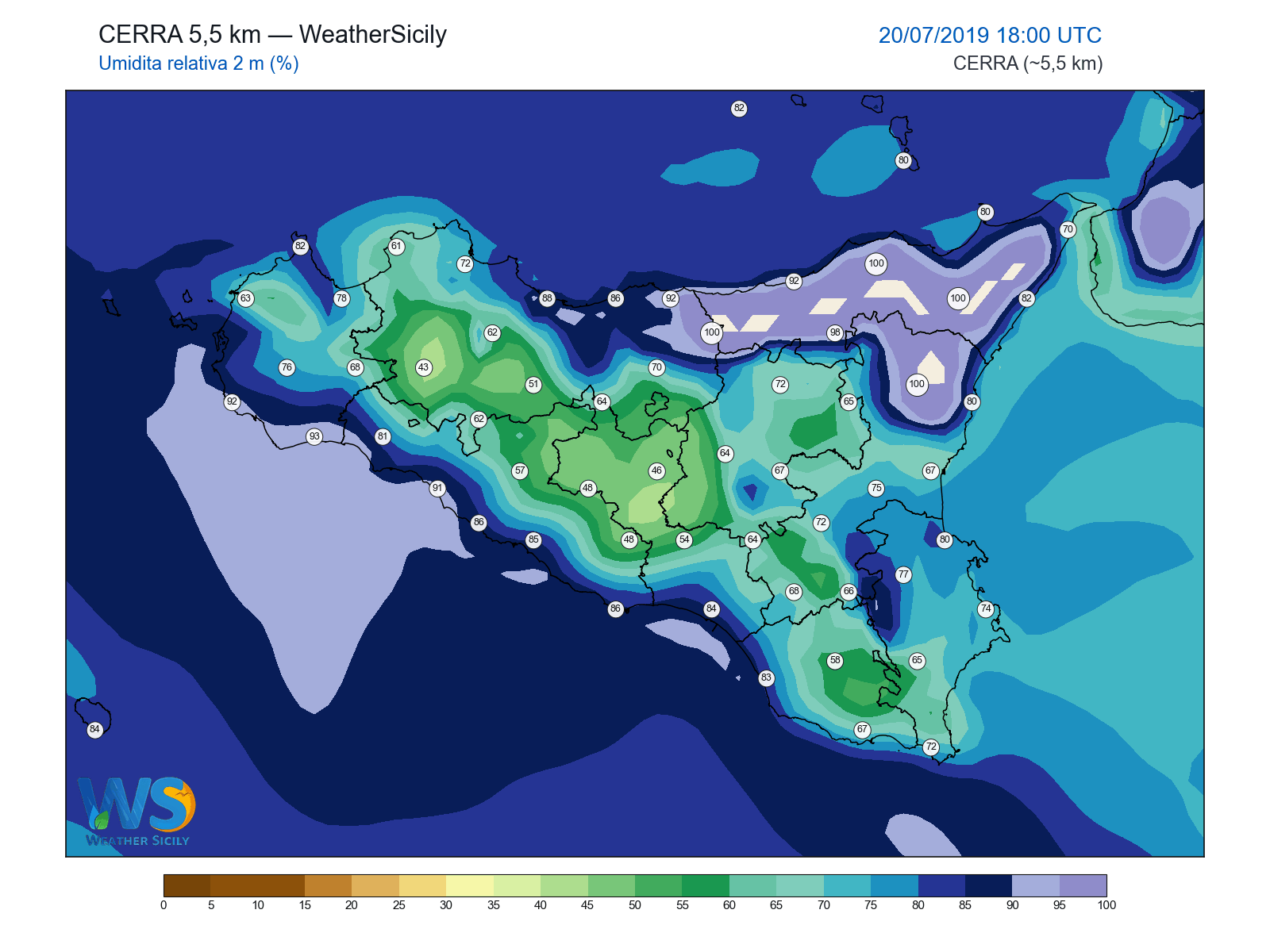 Umidità relativa 2 m · 2019072018