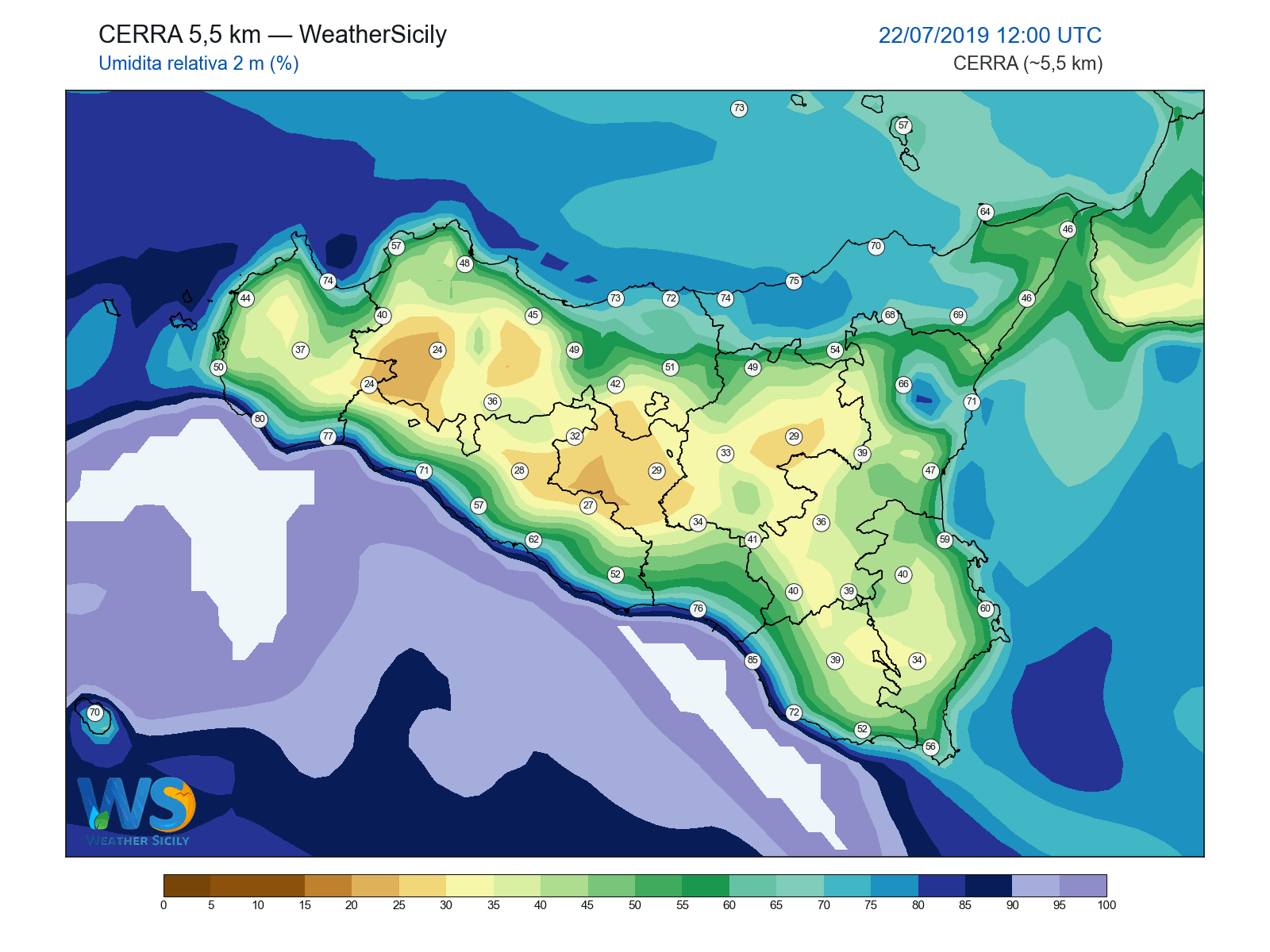 Umidità relativa 2 m · 2019072212