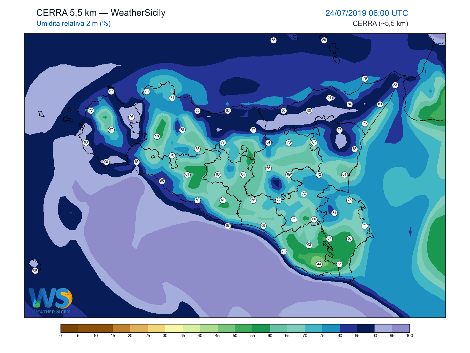 Umidità relativa 2 m · 2019072406