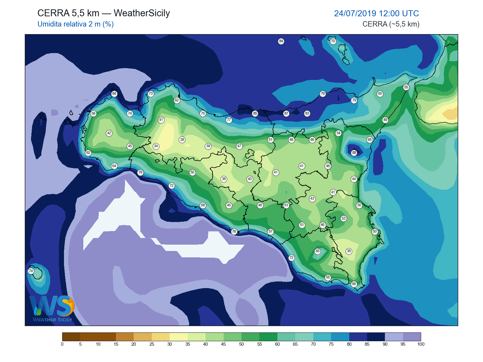Umidità relativa 2 m · 2019072412