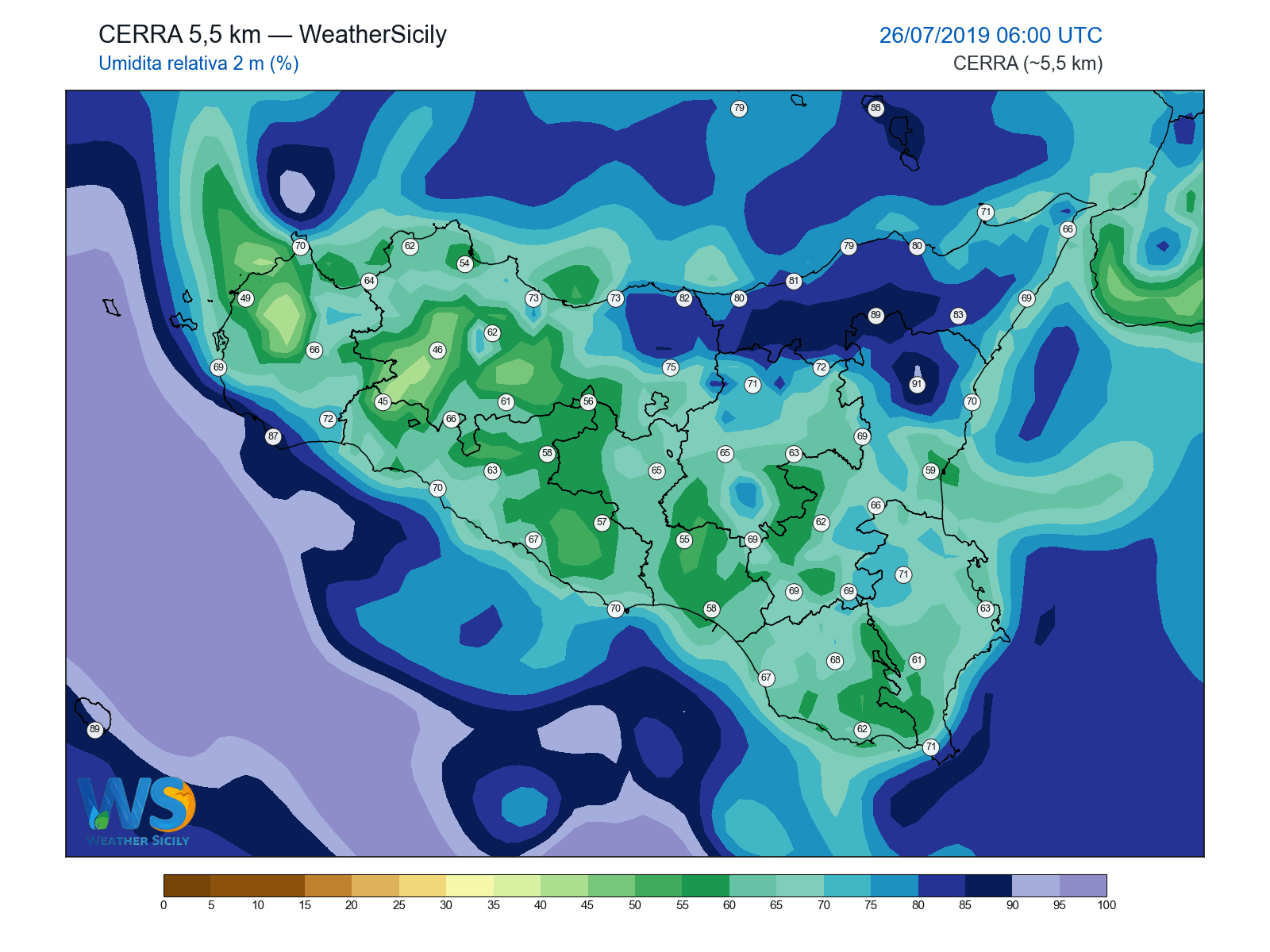 Umidità relativa 2 m · 2019072606