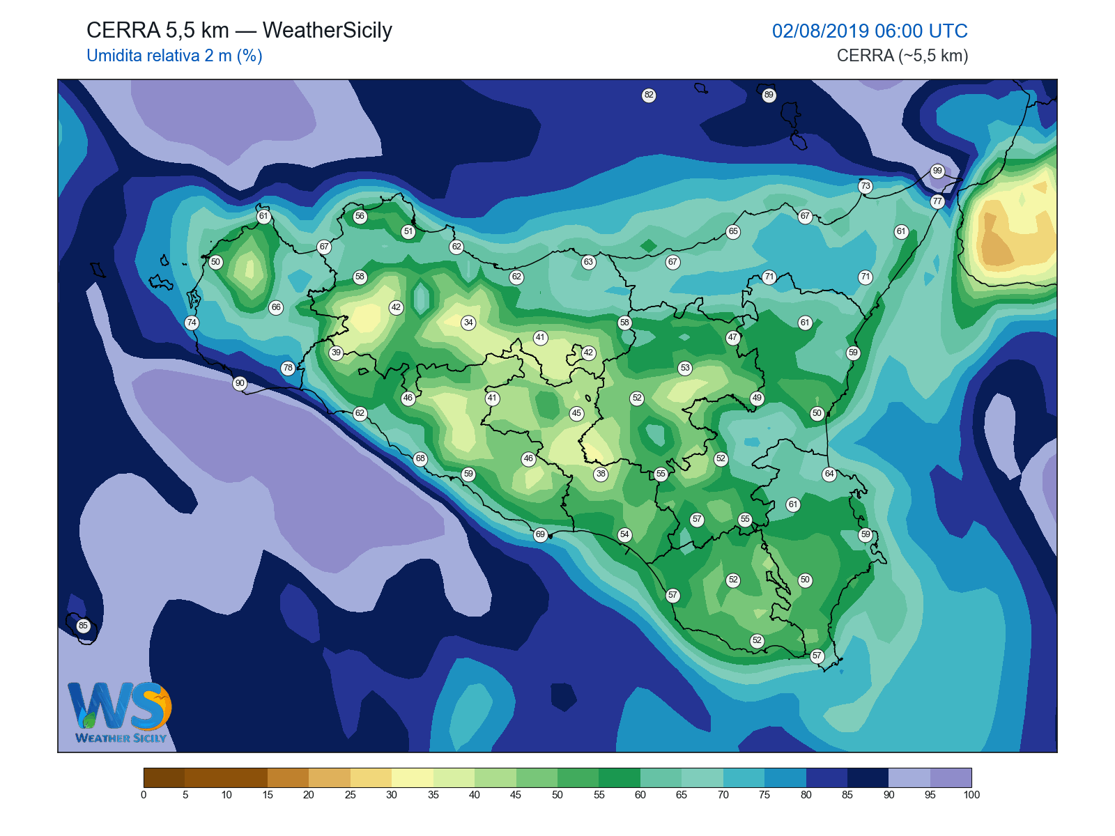 Umidità relativa 2 m · 2019080206