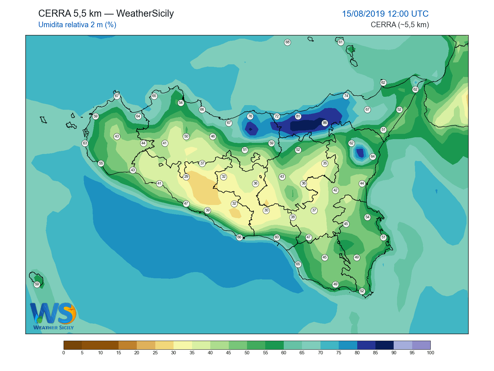 Umidità relativa 2 m · 2019081512