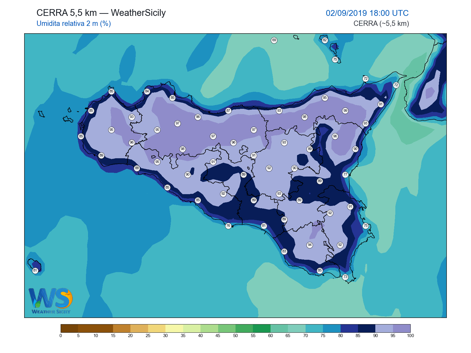 Umidità relativa 2 m · 2019090218