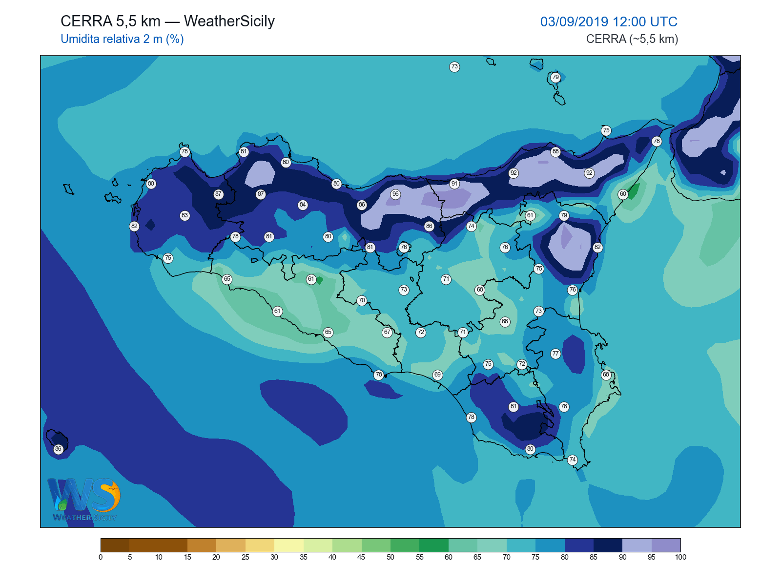 Umidità relativa 2 m · 2019090312