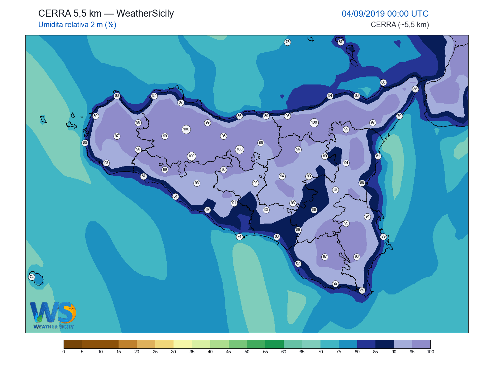 Umidità relativa 2 m · 2019090400