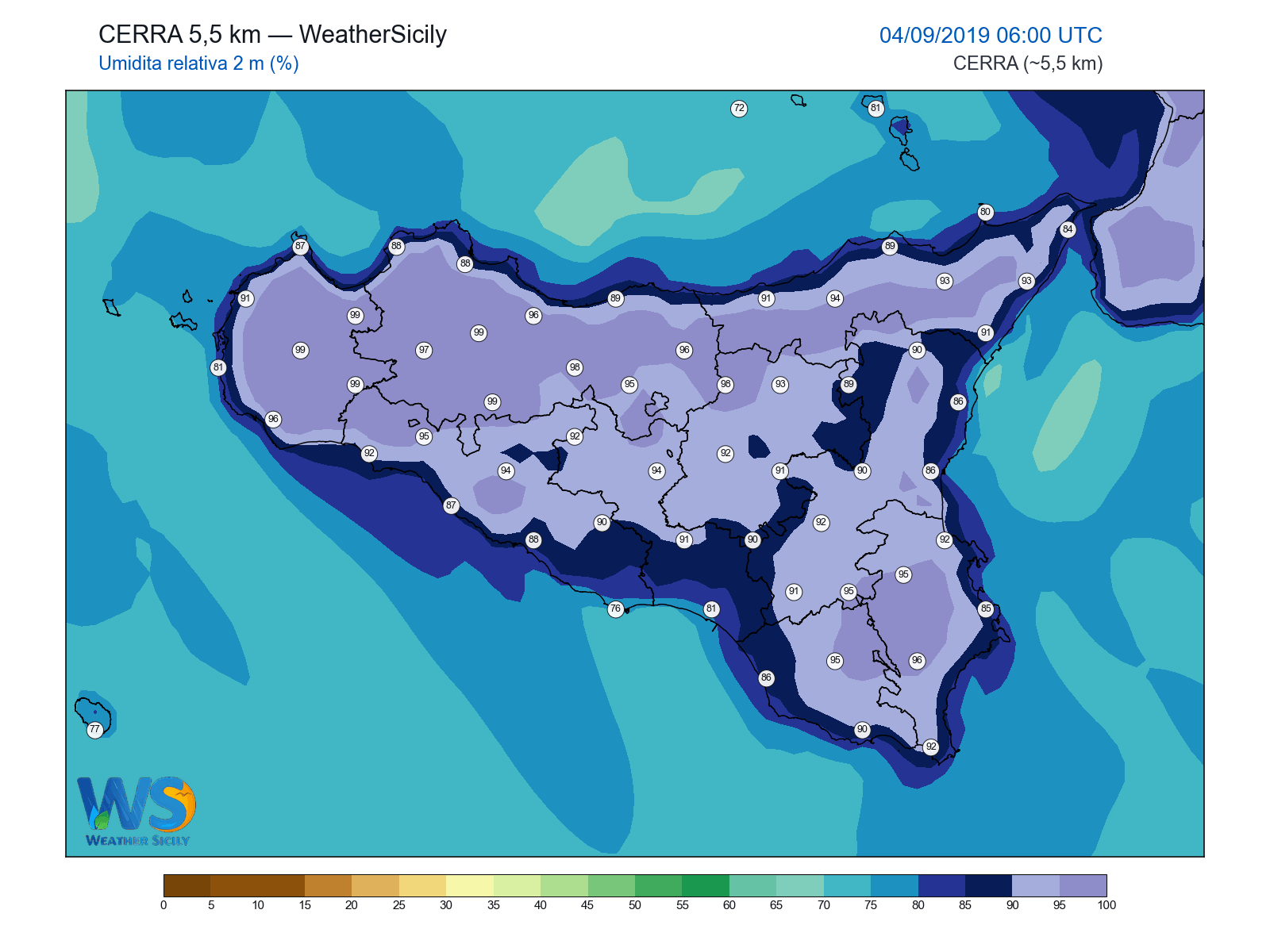 Umidità relativa 2 m · 2019090406
