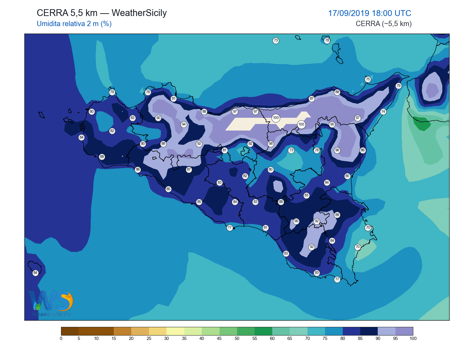 Umidità relativa 2 m · 2019091718