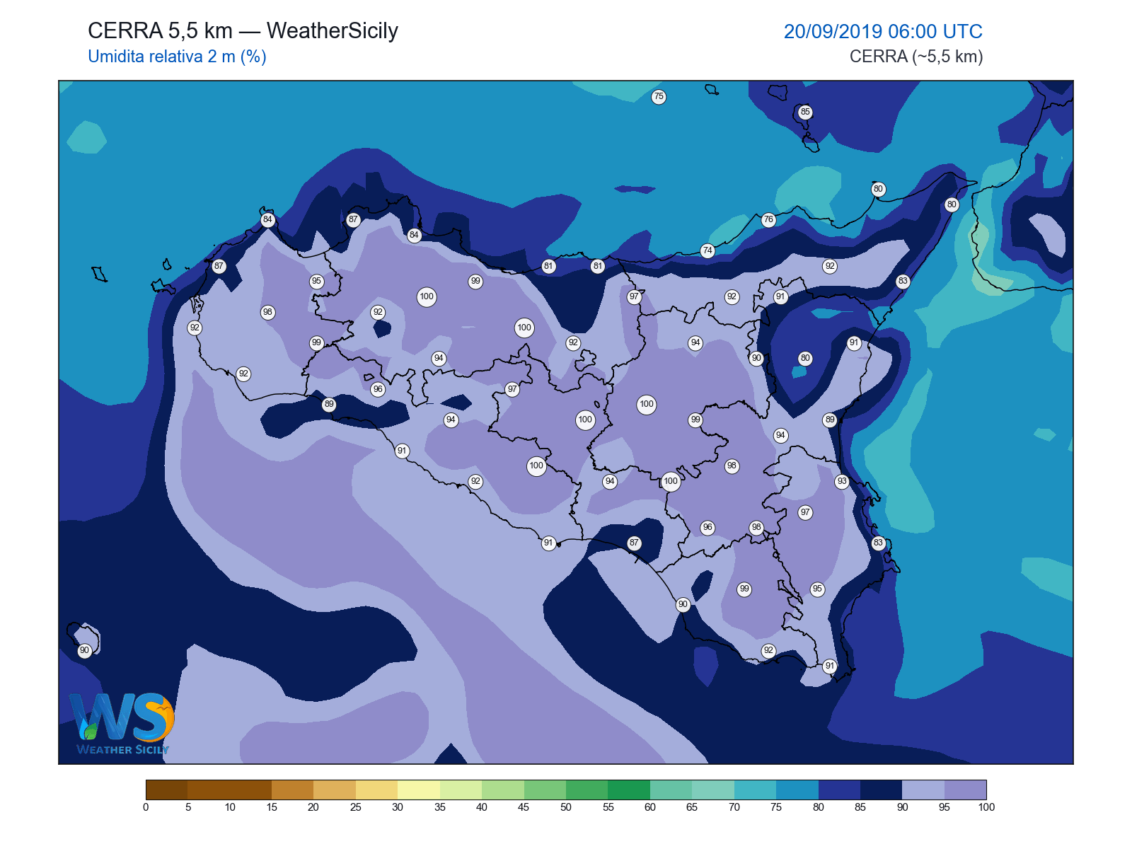 Umidità relativa 2 m · 2019092006