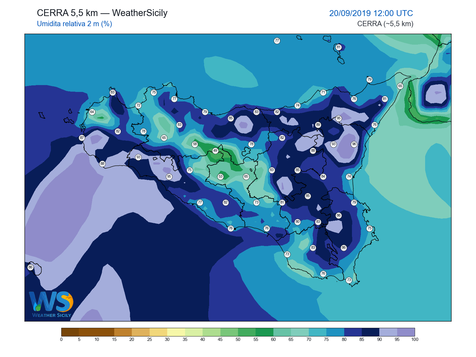Umidità relativa 2 m · 2019092012