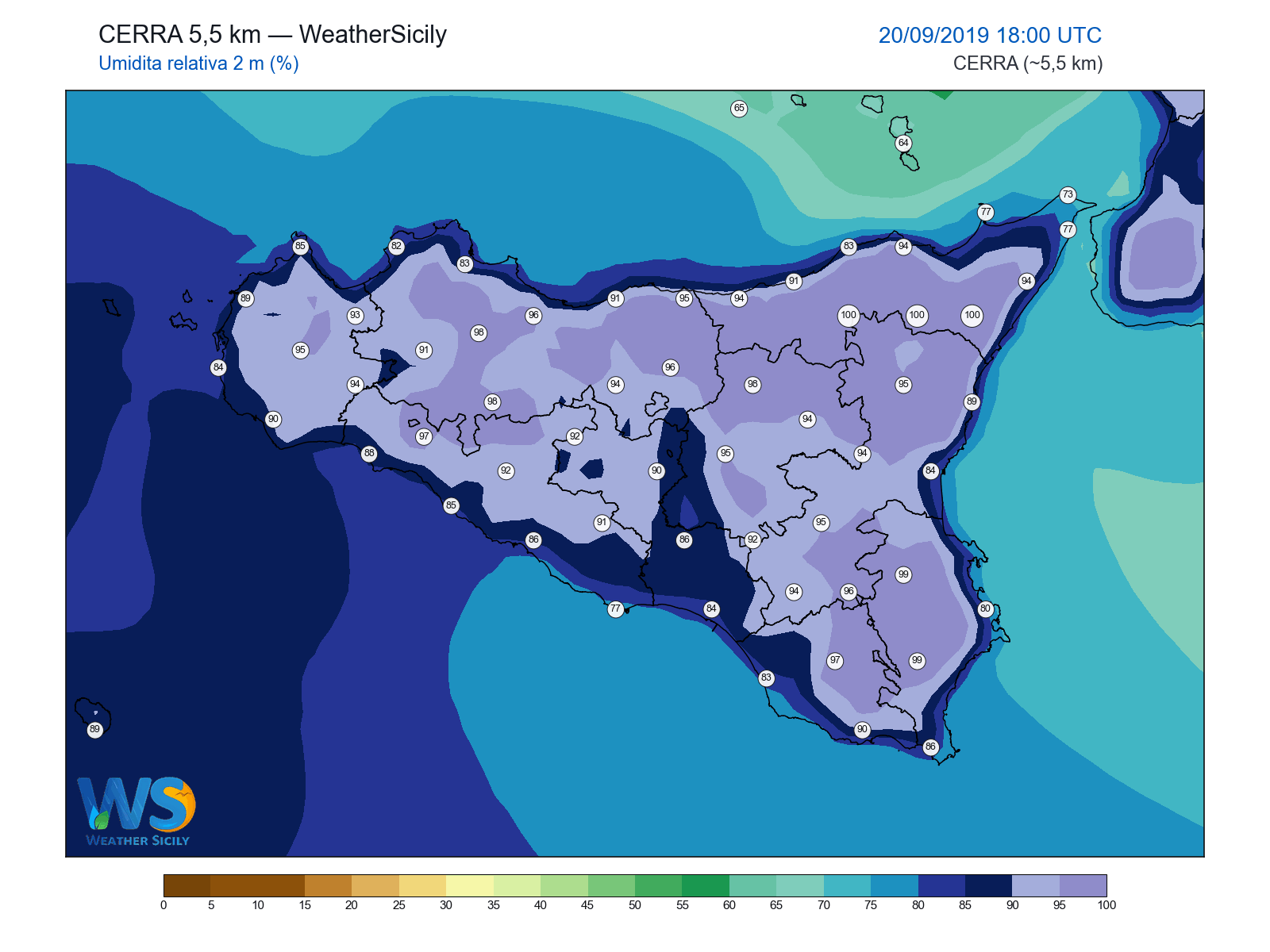 Umidità relativa 2 m · 2019092018