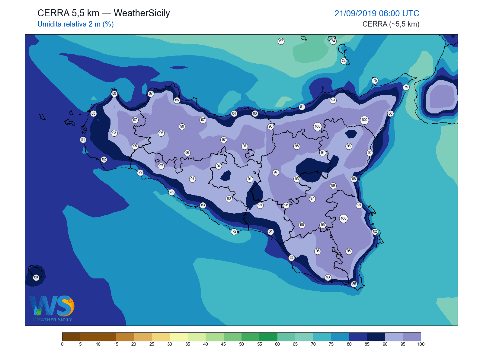 Umidità relativa 2 m · 2019092106