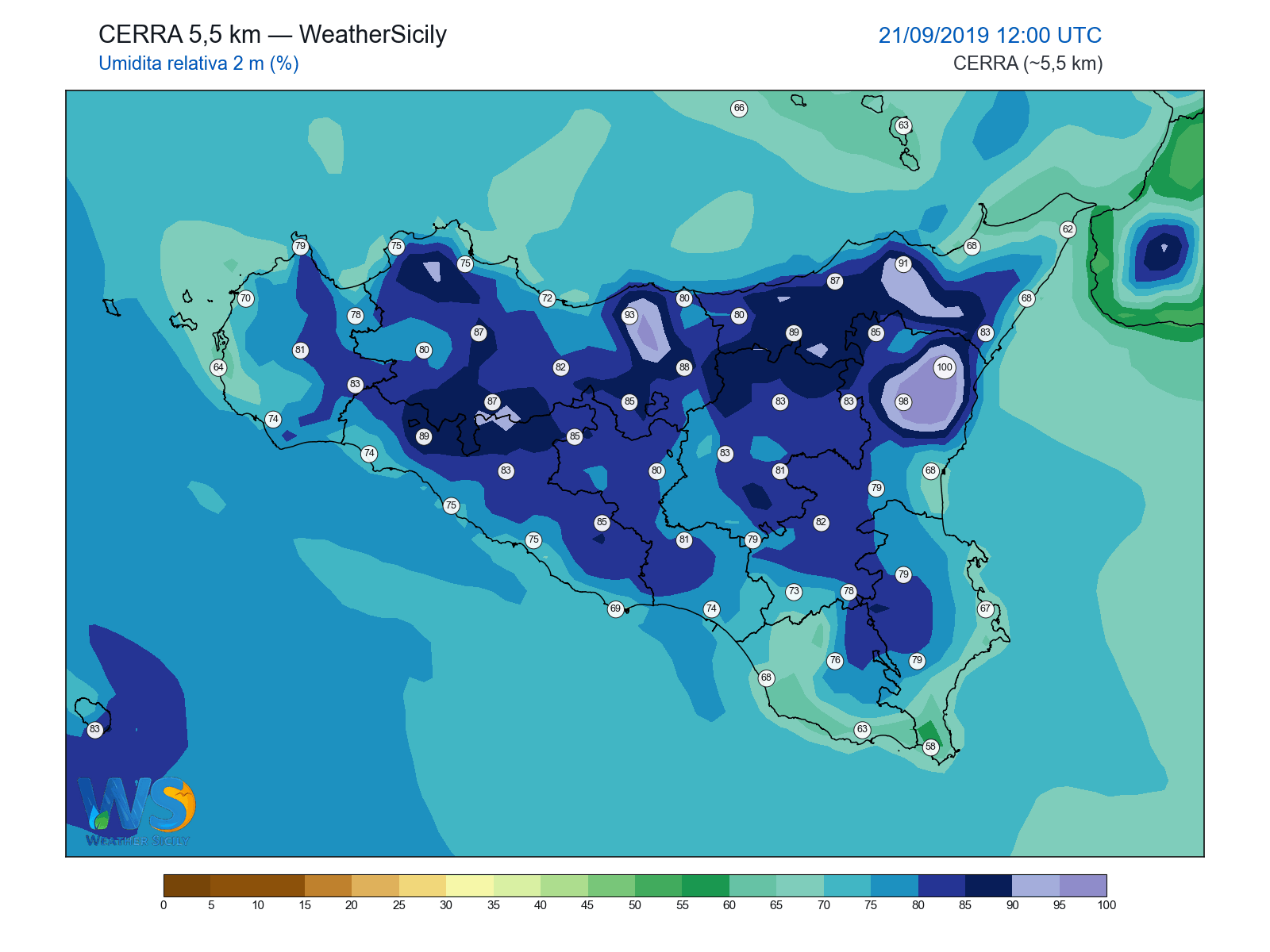 Umidità relativa 2 m · 2019092112