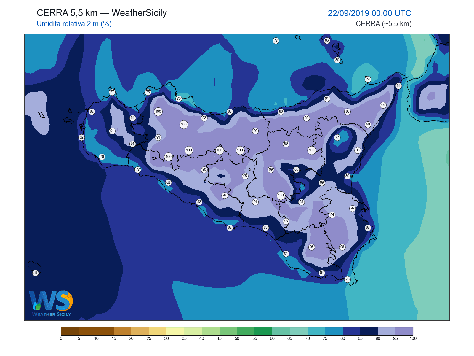 Umidità relativa 2 m · 2019092200