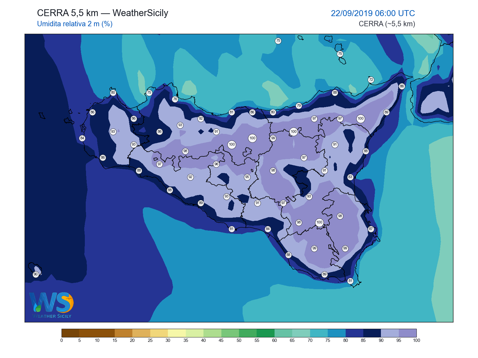 Umidità relativa 2 m · 2019092206