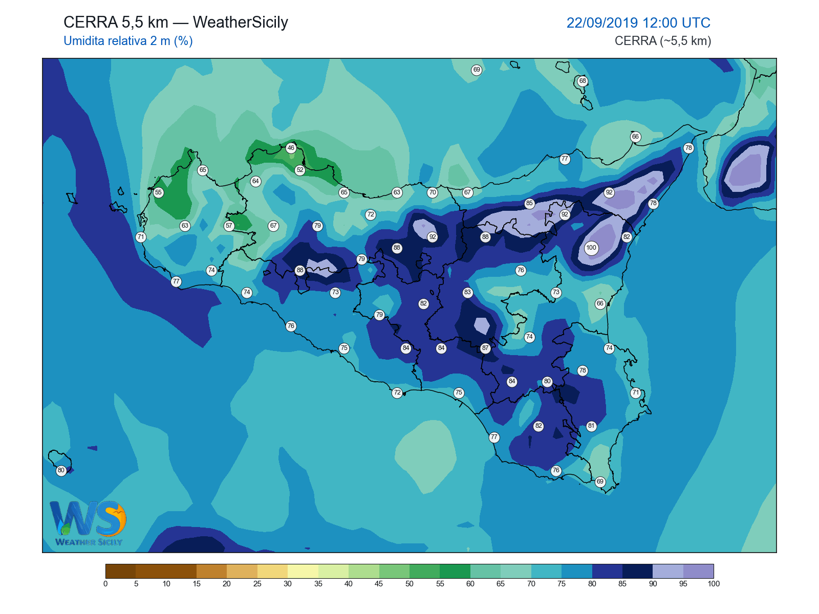 Umidità relativa 2 m · 2019092212