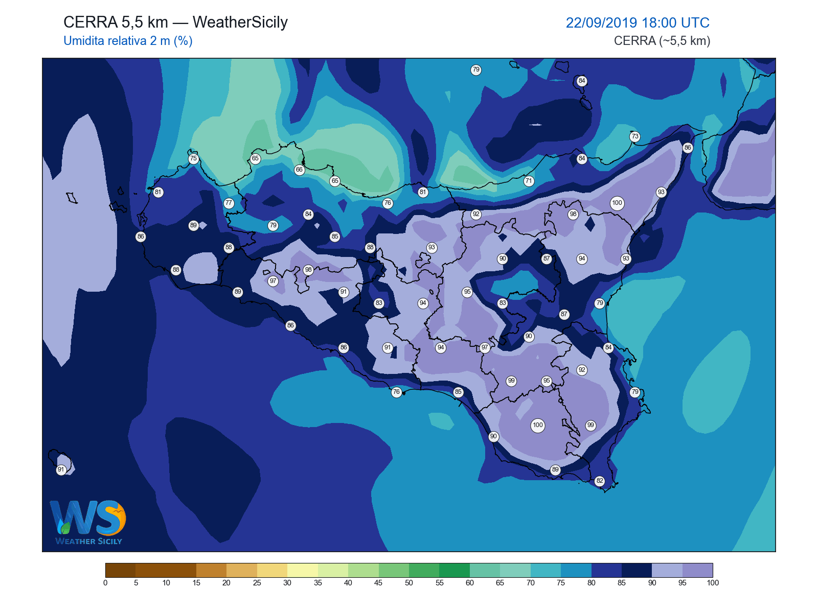 Umidità relativa 2 m · 2019092218