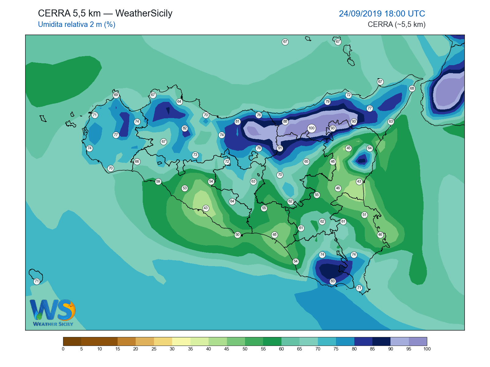 Umidità relativa 2 m · 2019092418