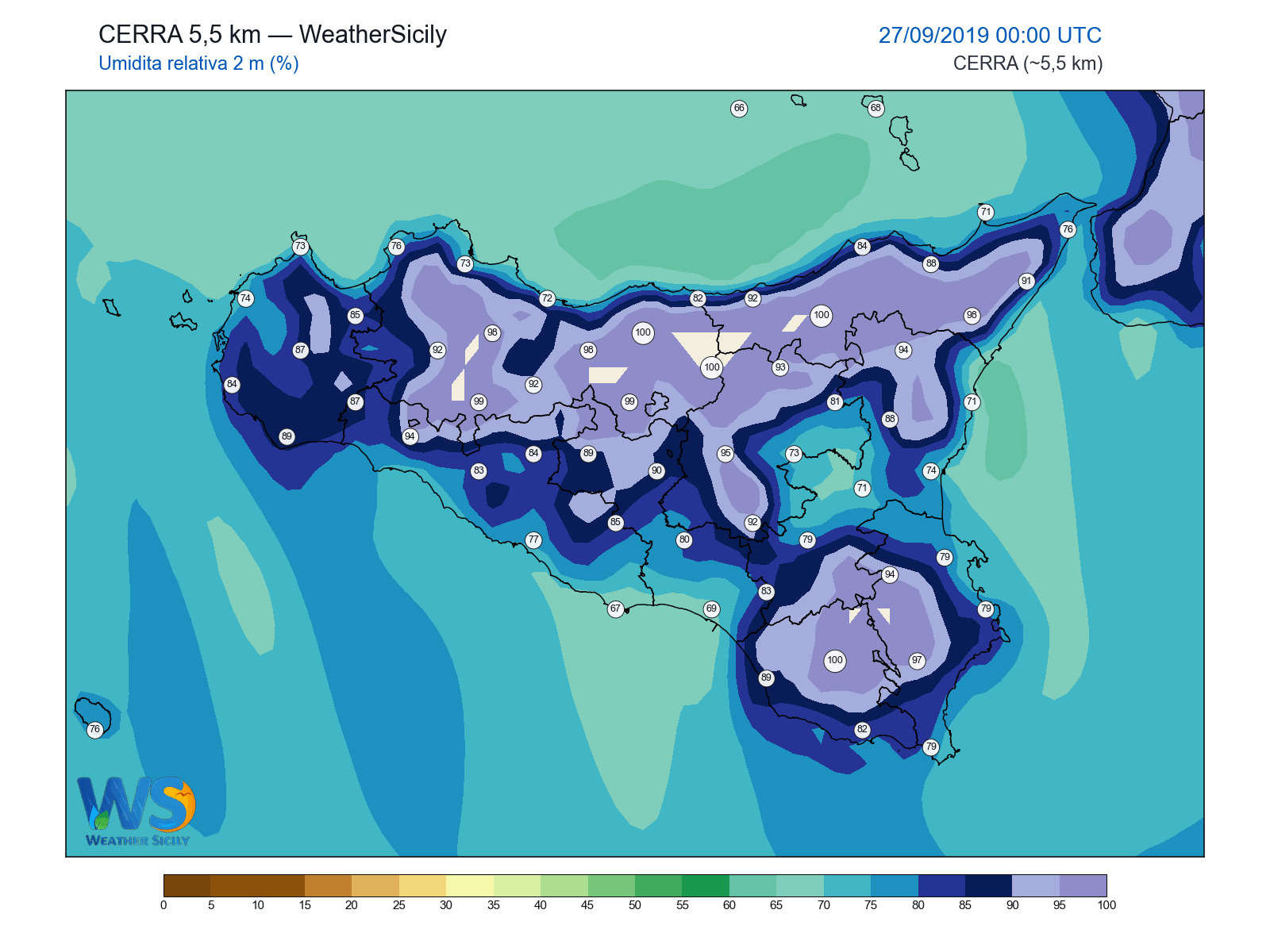 Umidità relativa 2 m · 2019092700