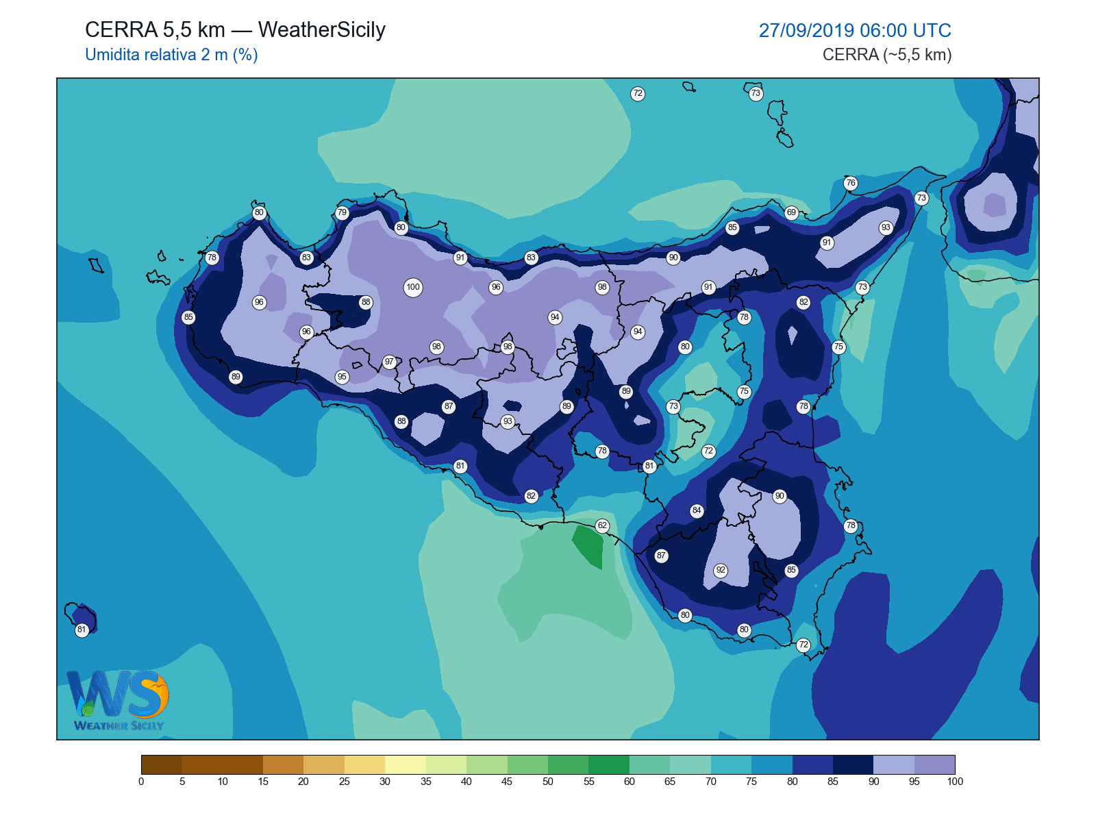 Umidità relativa 2 m · 2019092706