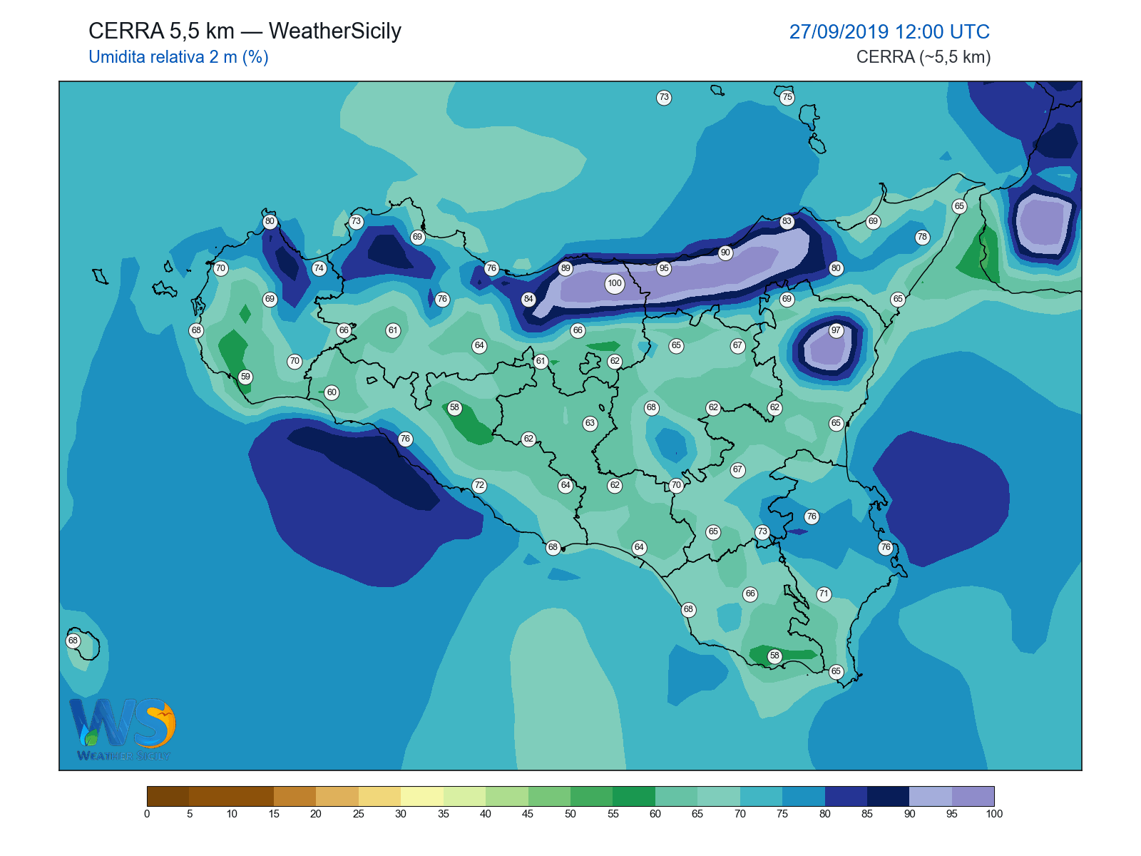 Umidità relativa 2 m · 2019092712