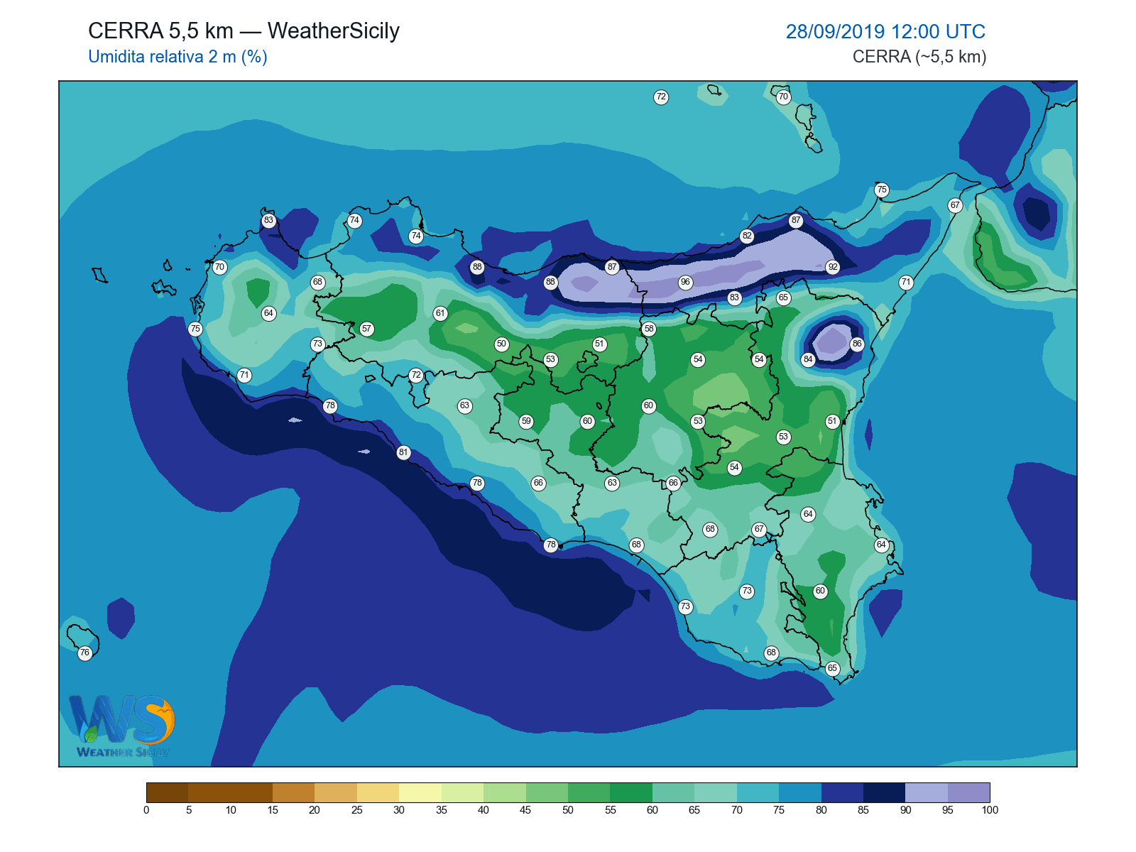 Umidità relativa 2 m · 2019092812