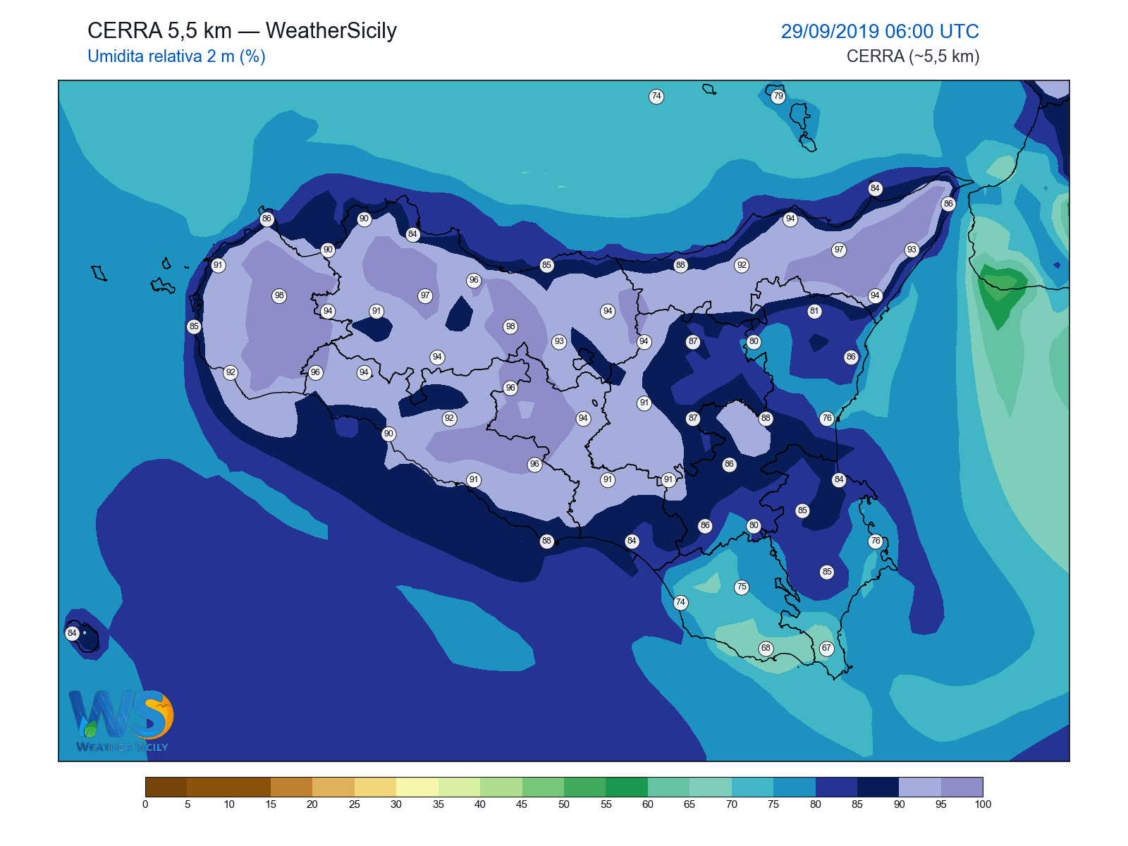 Umidità relativa 2 m · 2019092906