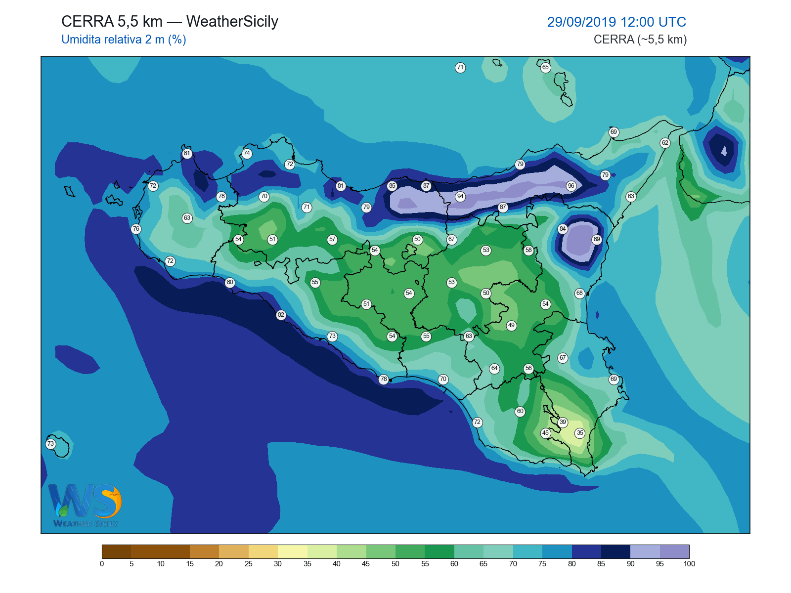 Umidità relativa 2 m · 2019092912