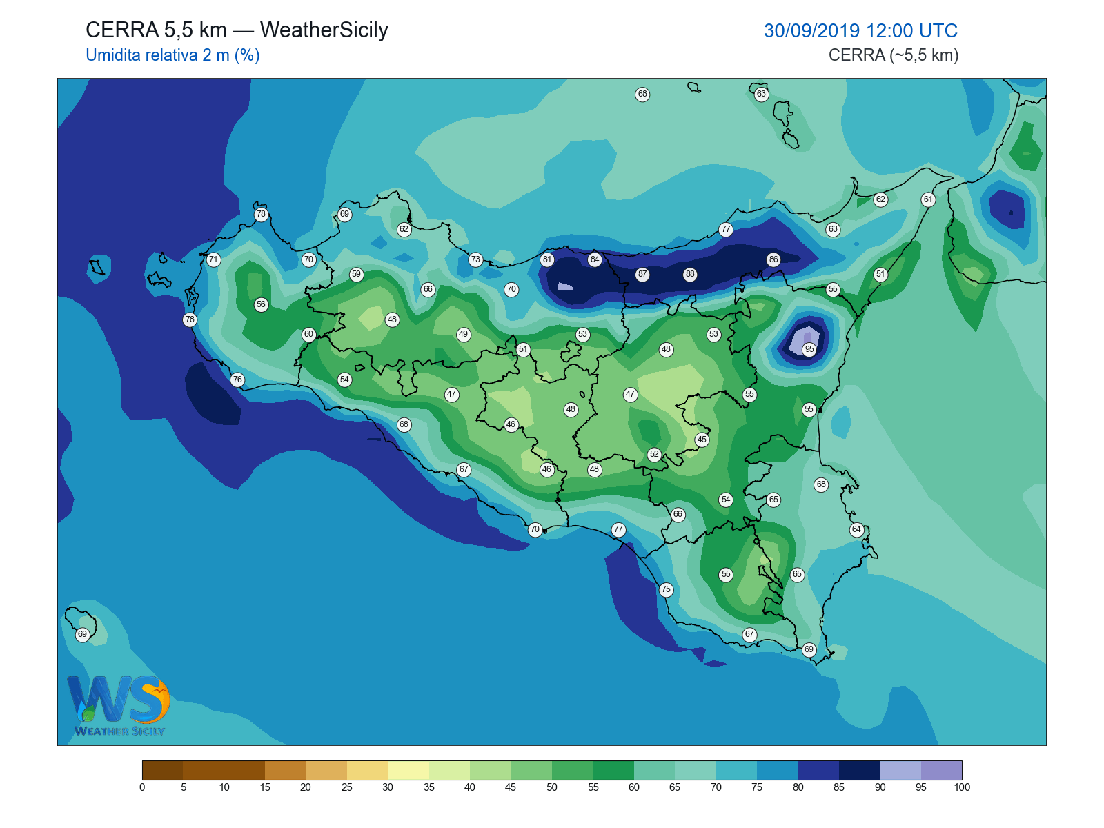 Umidità relativa 2 m · 2019093012