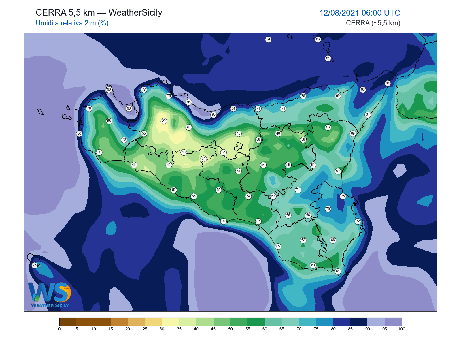 Umidità relativa 2 m · 2021081206
