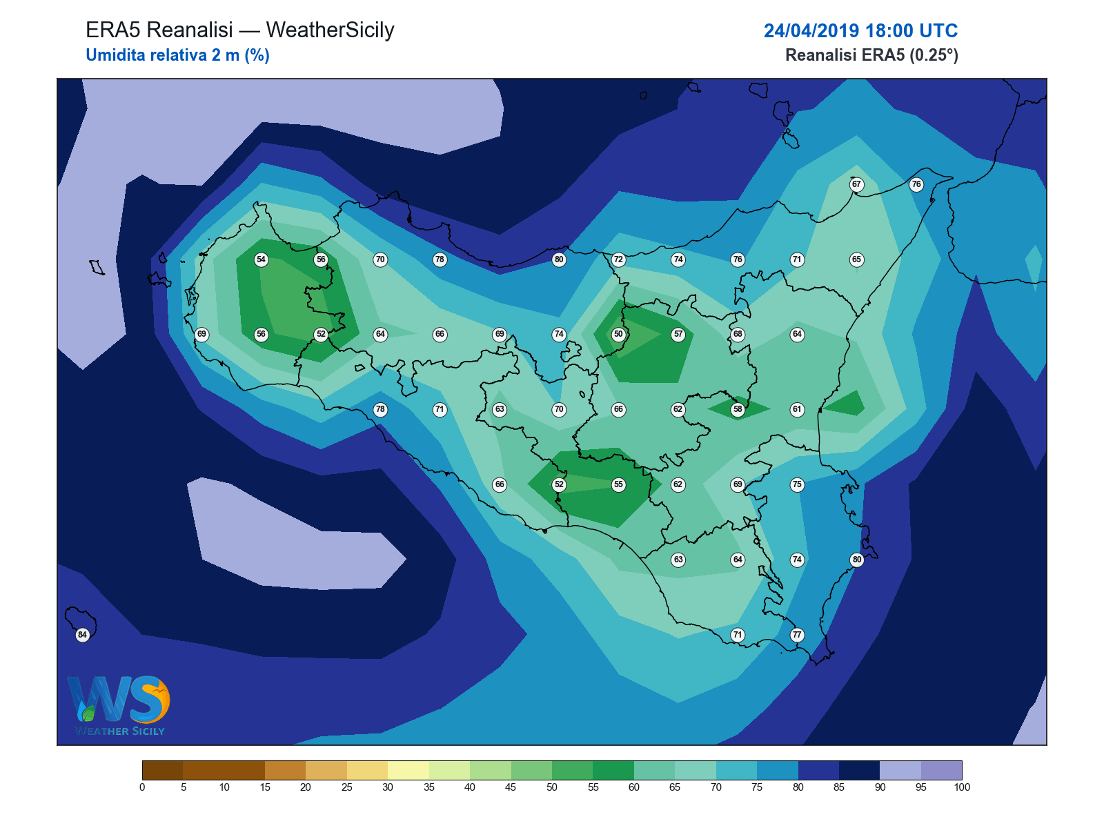 Umidità relativa 2 m · 2019042418