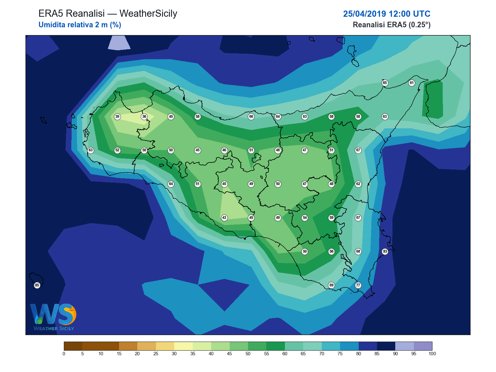 Umidità relativa 2 m · 2019042512