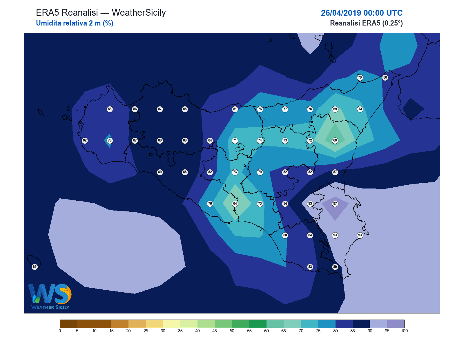 Umidità relativa 2 m · 2019042600