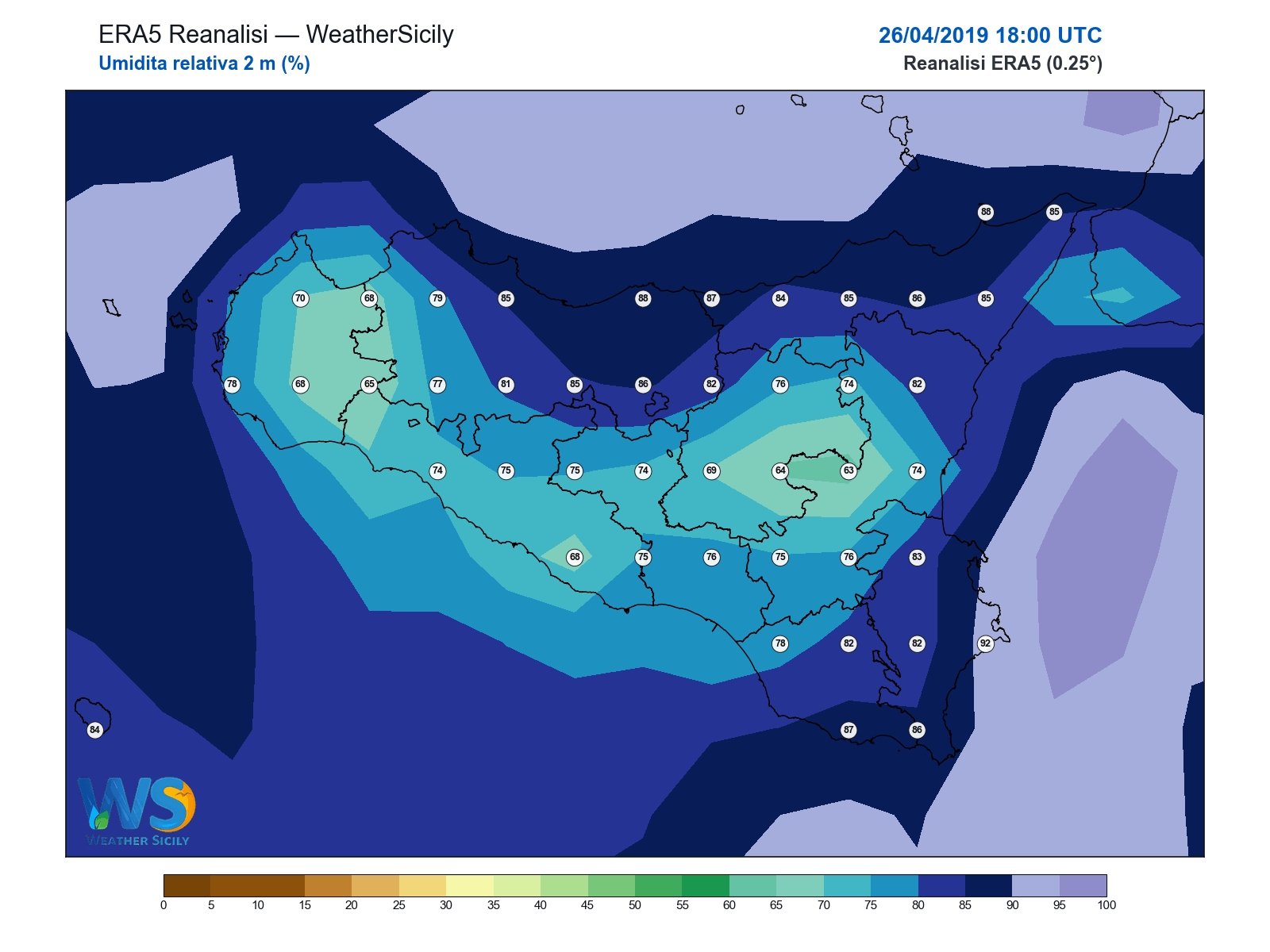 Umidità relativa 2 m · 2019042618